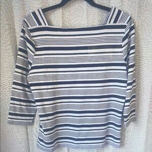Striped Navy and White Women's Top